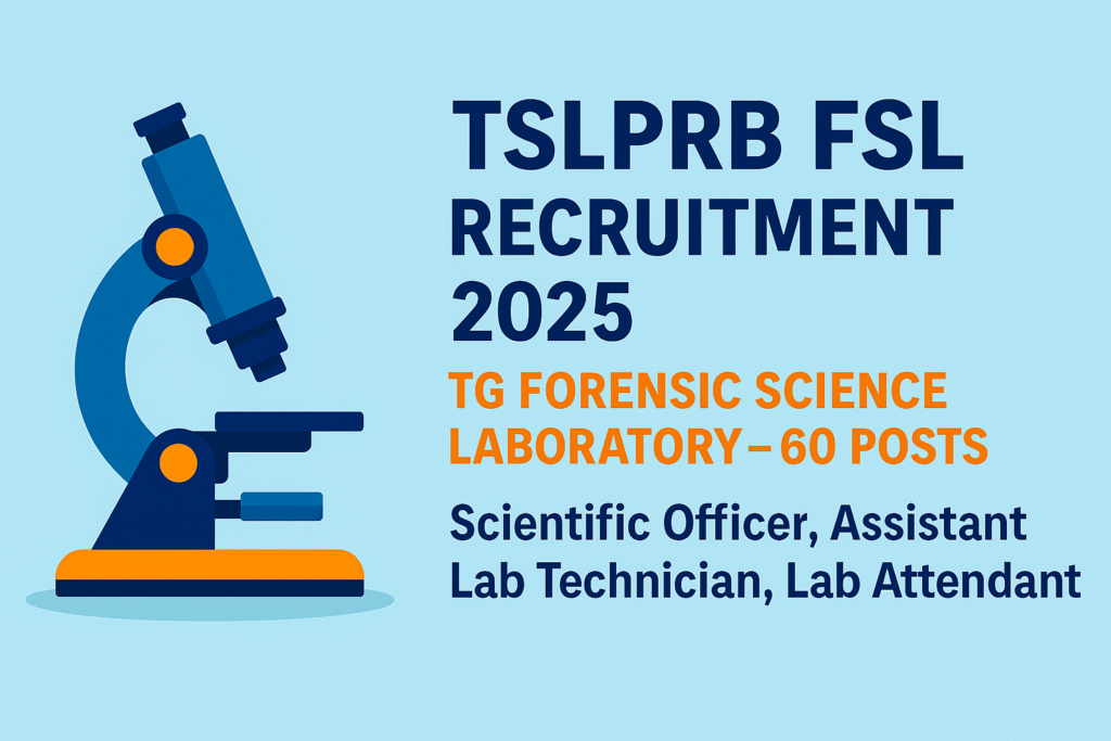 TSLPRB FSL Recruitment 2025 Notification – Telangana Forensic Science Laboratory 60 Posts Banner