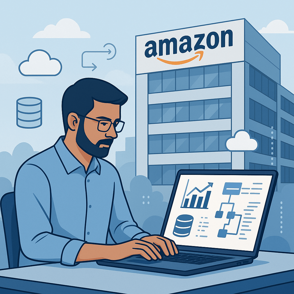 Amazon Data Engineer Vacancy 2025 – Hyderabad Office Data Engineering Illustration
