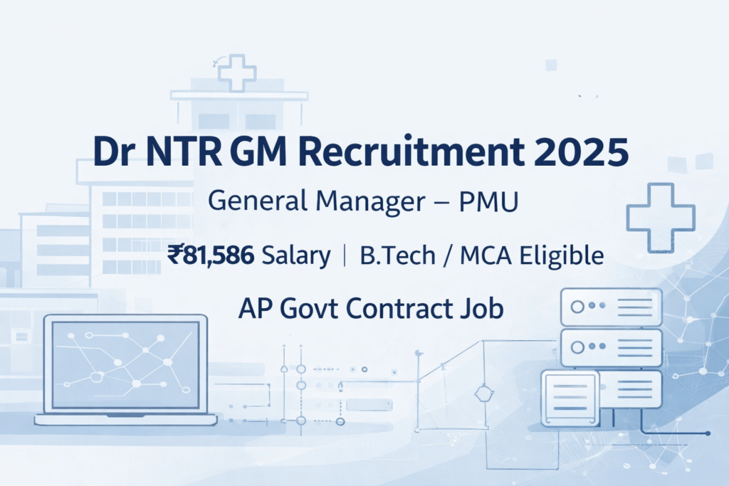 Dr NTR GM Recruitment 2025 salary ₹81,586 B.Tech MCA eligible AP government contract job