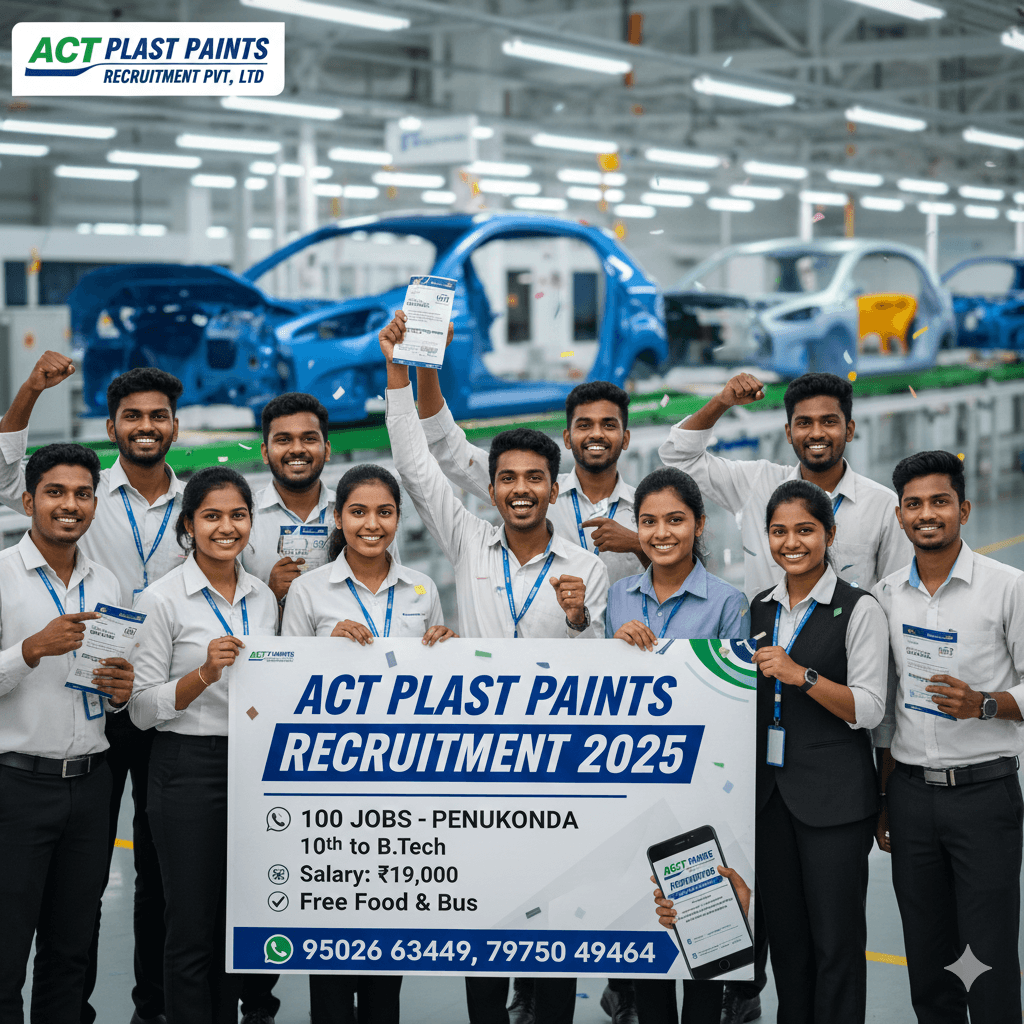 ACT Plast Paints Recruitment 2025 Penukonda Jobs for 10th to B.Tech