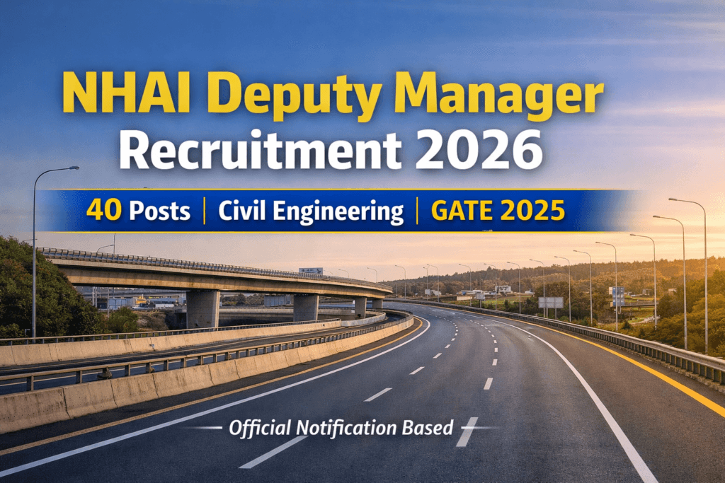 NHAI Deputy Manager Recruitment 2026 Civil Engineering Jobs through GATE 2025
