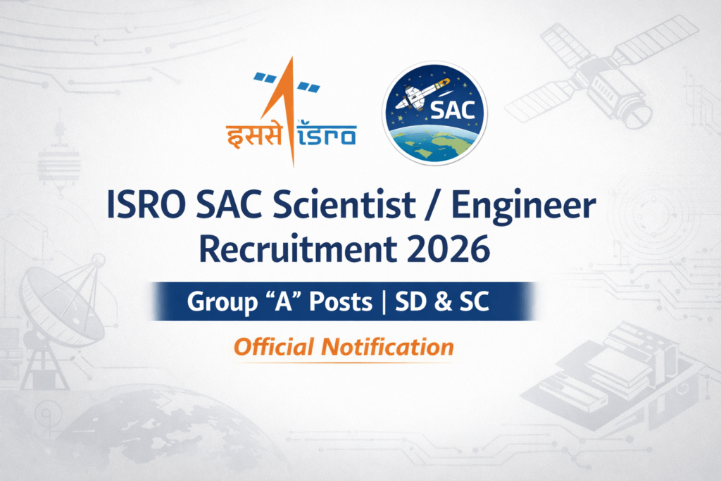 ISRO SAC Scientist / Engineer Recruitment 2026
