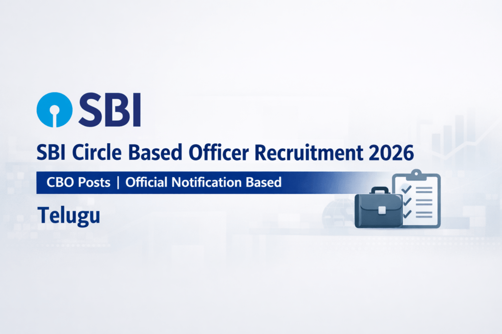 SBI Circle Based Officer Recruitment 2026 Telugu official notification based banner