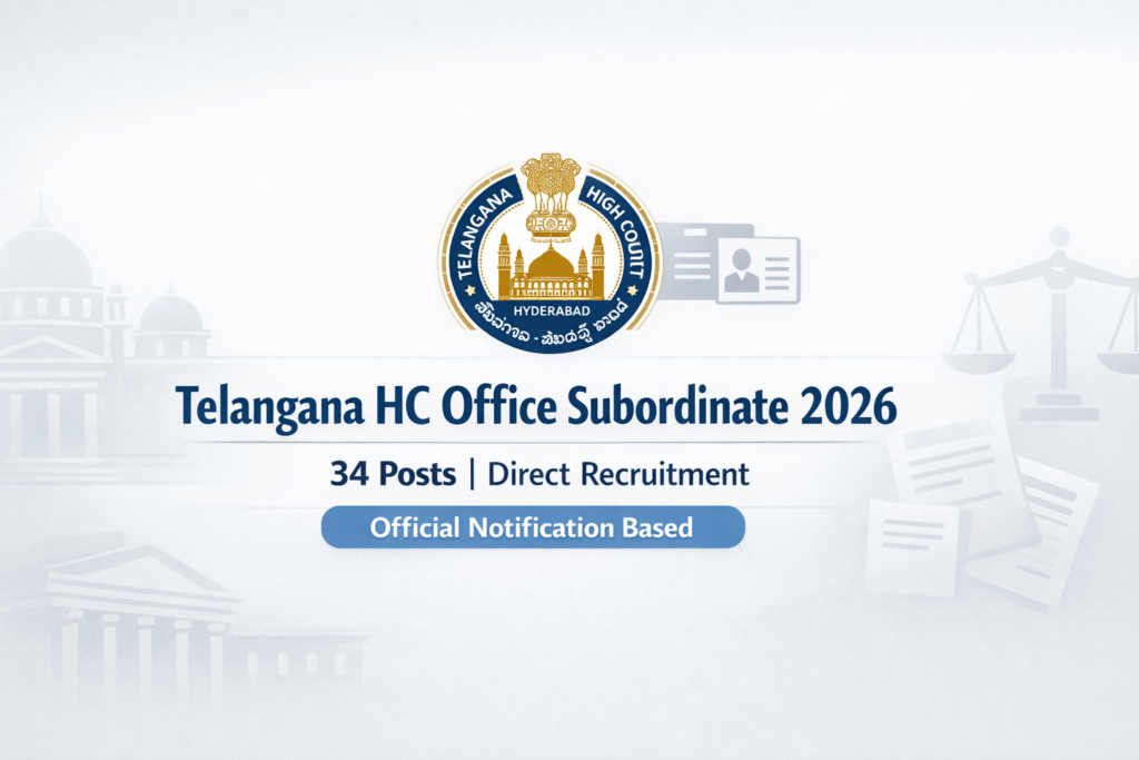 Telangana HC Office Subordinate 2026 official notification banner