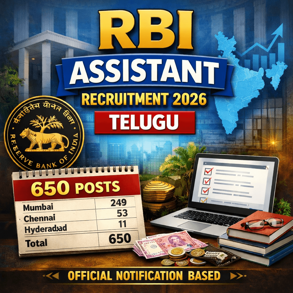 RBI Assistant Recruitment 2026 Telugu – Official Notification Based