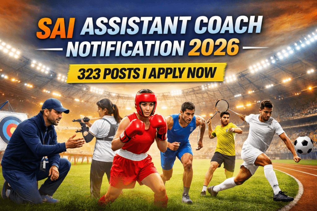 SAI Assistant Coach Notification 2026 323 Posts Apply Online India
