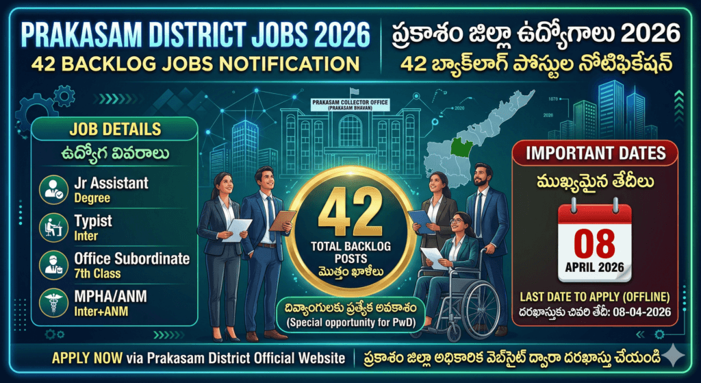 Prakasam District Jobs 2026 Notification for 42 Backlog Posts