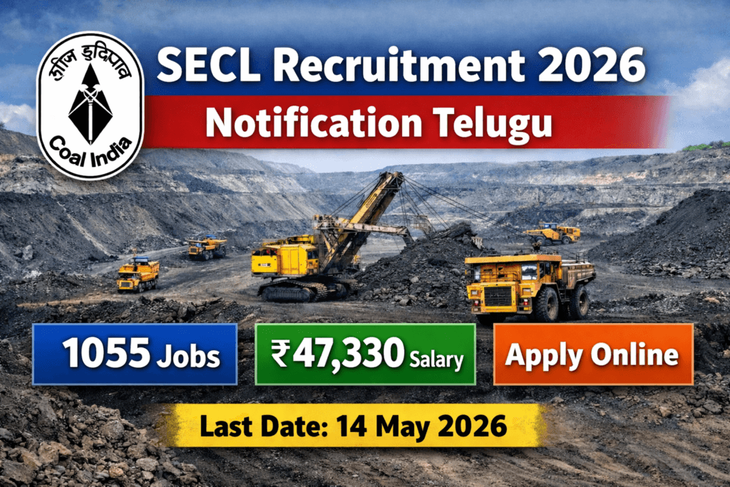 SECL Recruitment 2026 Notification Telugu 1055 Jobs Apply Online